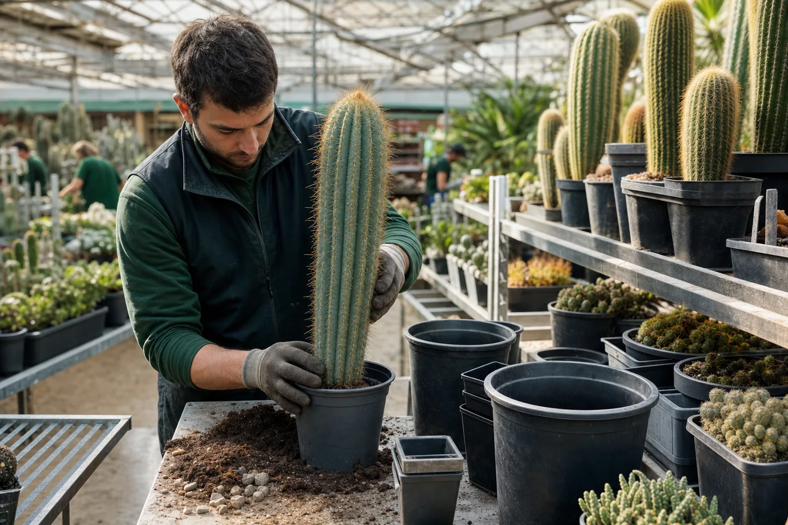 Macetas y calibres de contenedor para Trichocereus en garden center