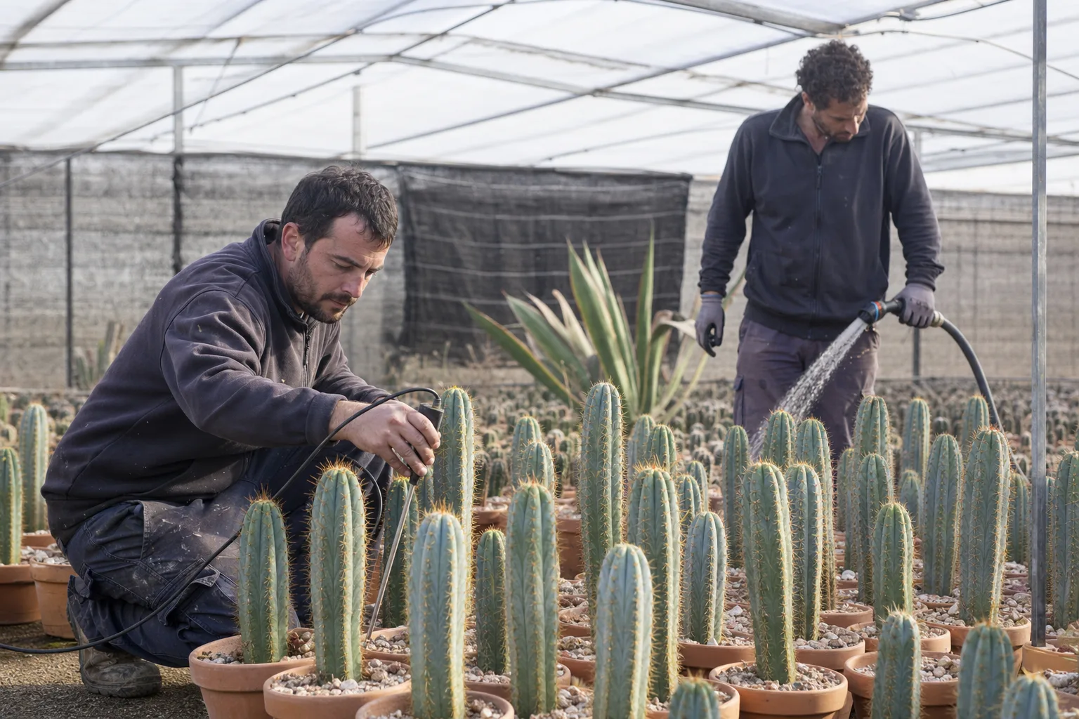 Riego de Trichocereus en invernadero: frecuencia, calidad del agua y drenaje
